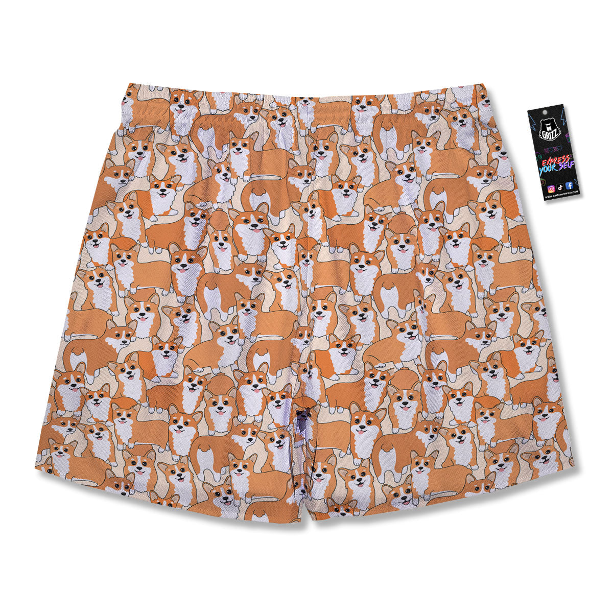 Little Corgi Print Pattern Men's Running Shorts-grizzshop