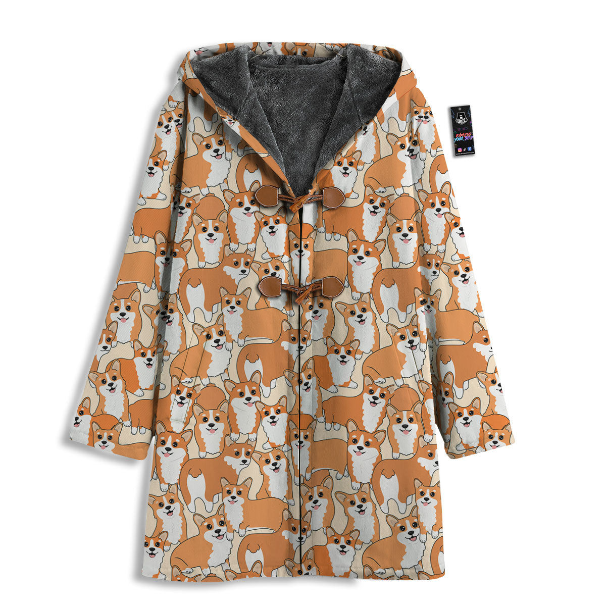 Little Corgi Print Pattern Men's Windbreaker Jacket-grizzshop