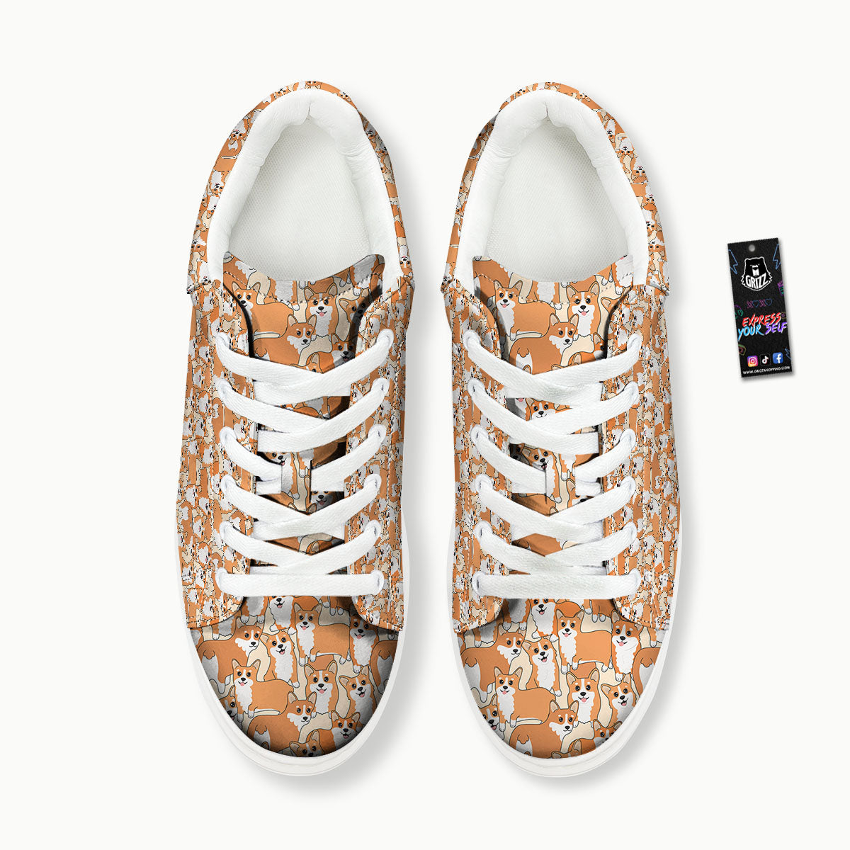 Little Corgi Print Pattern Platform Shoes-grizzshop