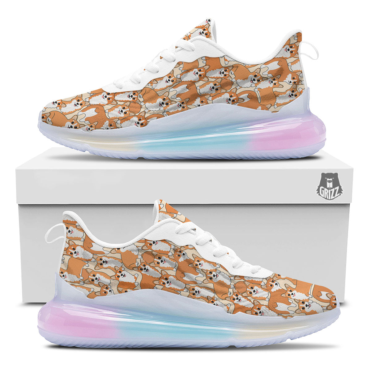 Little Corgi Print Pattern Running Sneakers-grizzshop