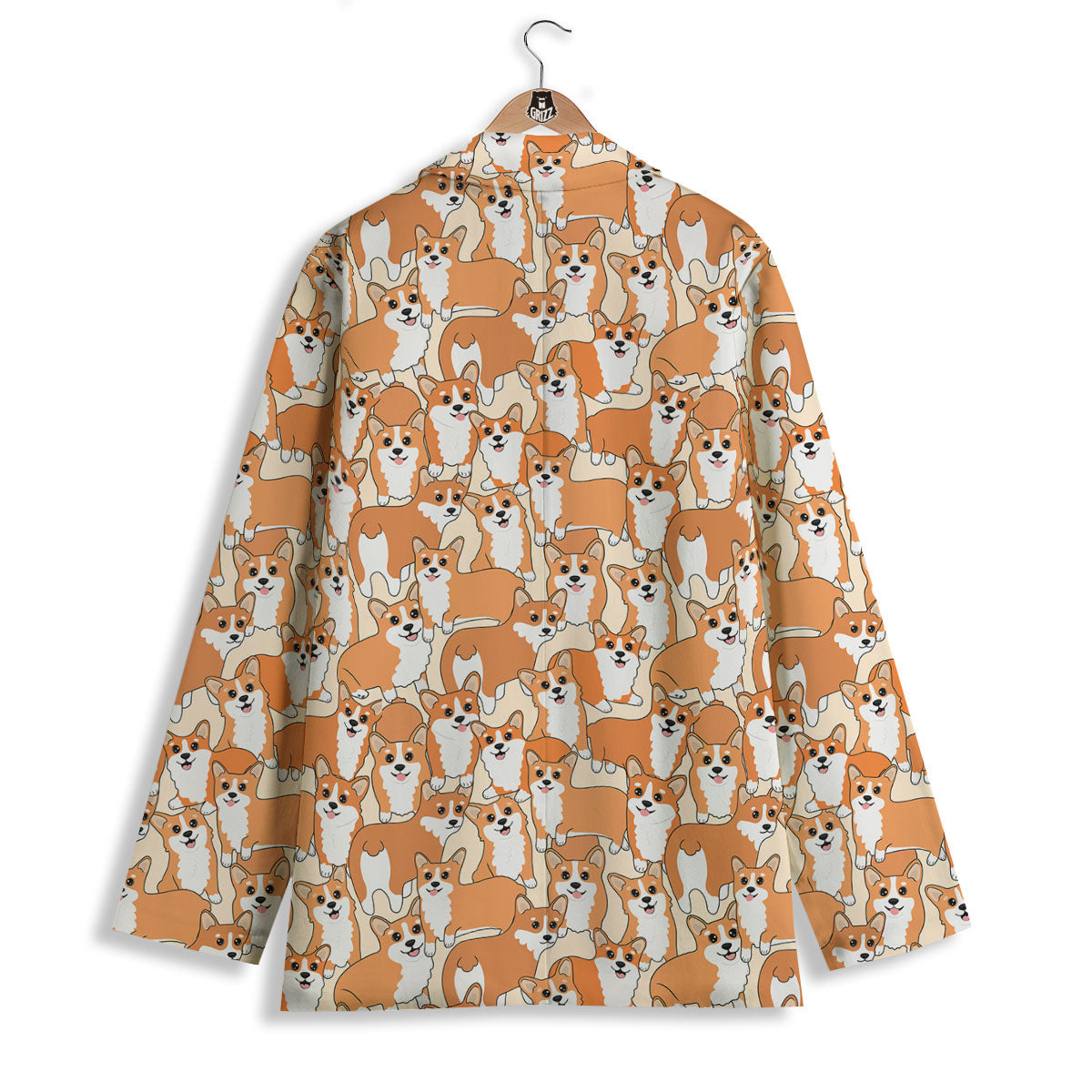 Little Corgi Print Pattern Women's Blazer-grizzshop