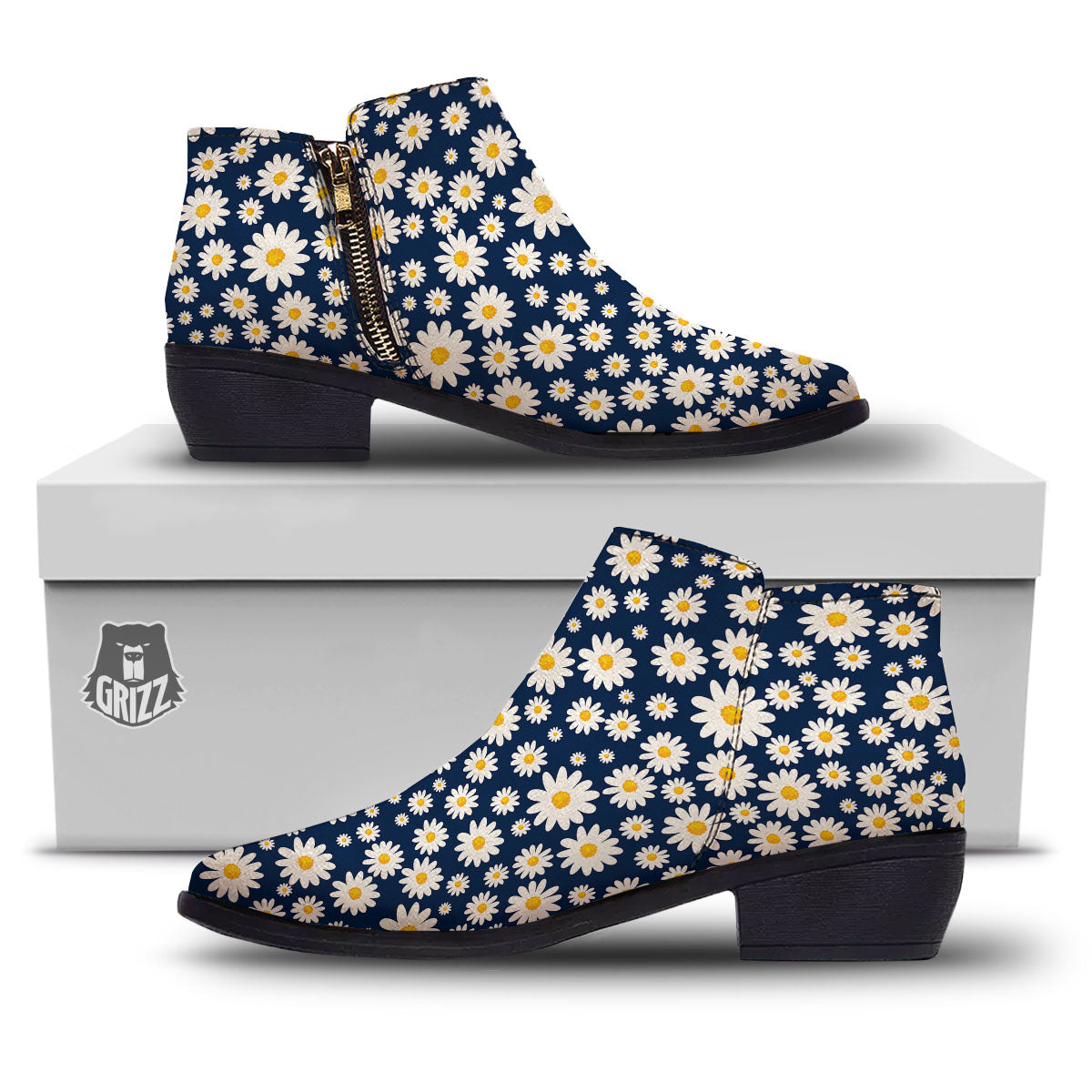 Little Daisy Daisy Print Ankle Boots-grizzshop