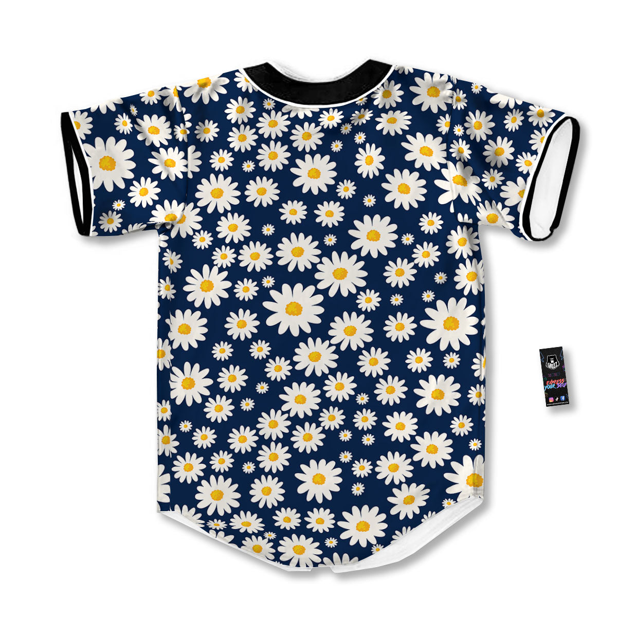 Little Daisy Daisy Print Baseball Jersey-grizzshop