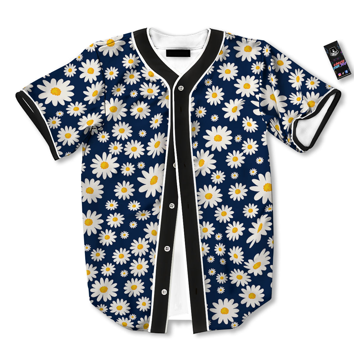 Little Daisy Daisy Print Baseball Jersey-grizzshop
