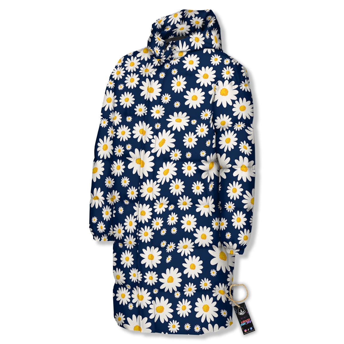 Little Daisy Daisy Print Long Down Jacket-grizzshop