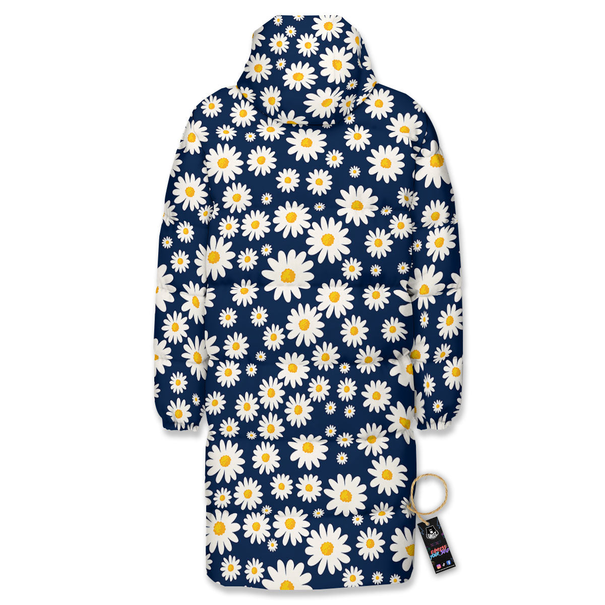 Little Daisy Daisy Print Long Down Jacket-grizzshop