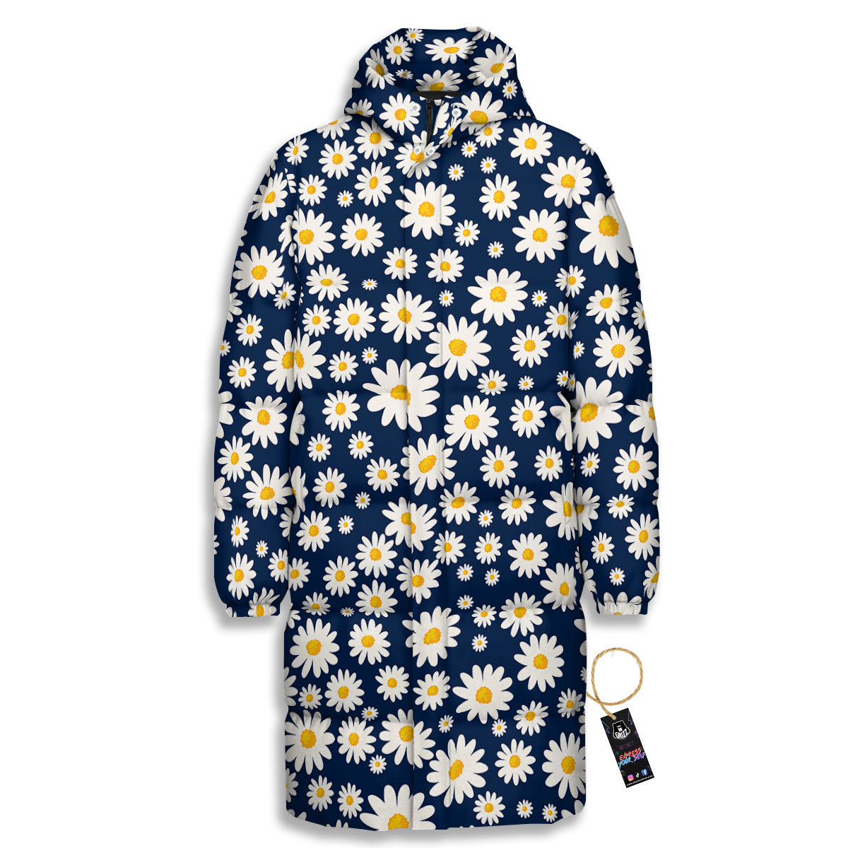 Little Daisy Daisy Print Long Down Jacket-grizzshop