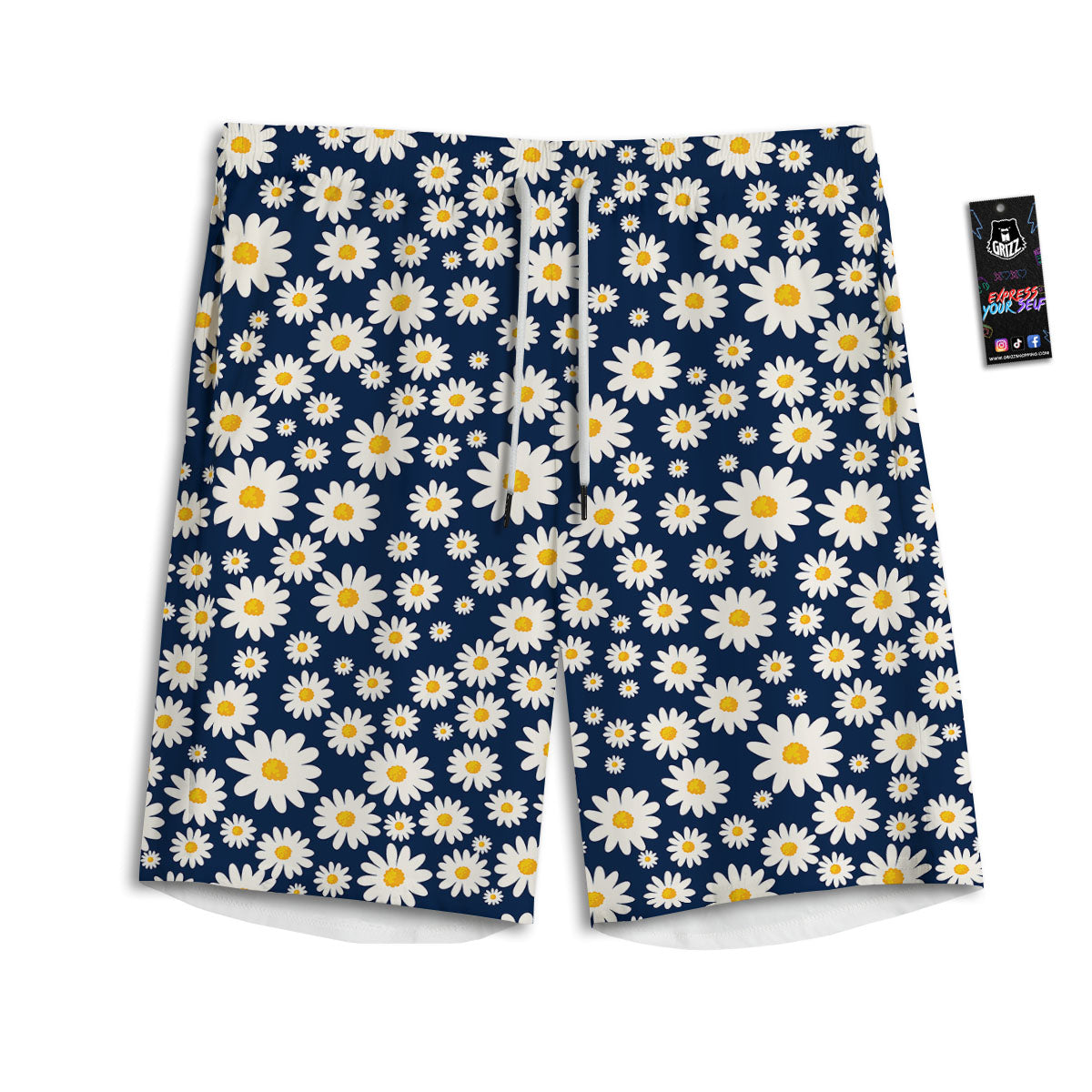 Little Daisy Daisy Print Men's Athletic Shorts
