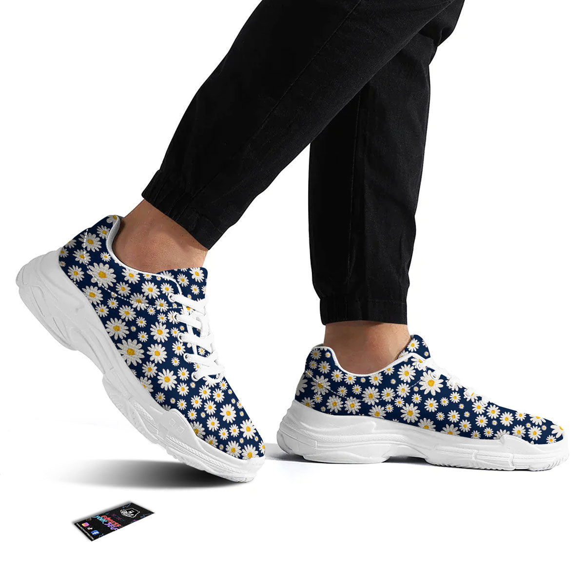 Little Daisy Daisy Print White Chunky Shoes-grizzshop