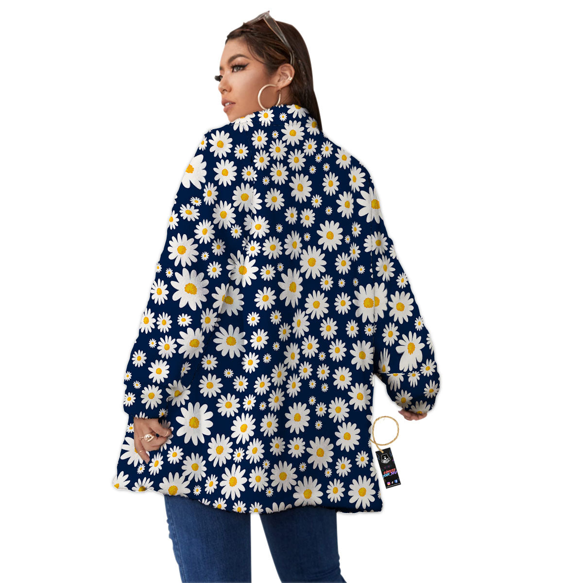 Little Daisy Daisy Print Women's Sherpa Jacket-grizzshop