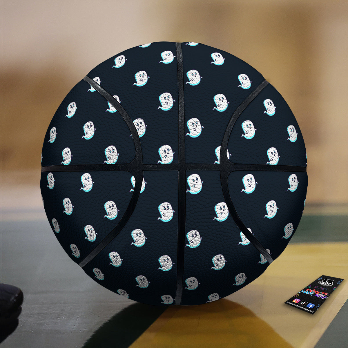 Little Ghost Cute Print Pattern Basketball-grizzshop
