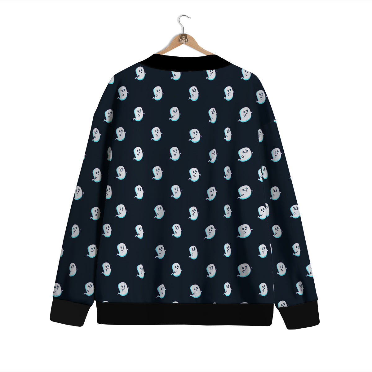 Little Ghost Cute Print Pattern Cardigan-grizzshop