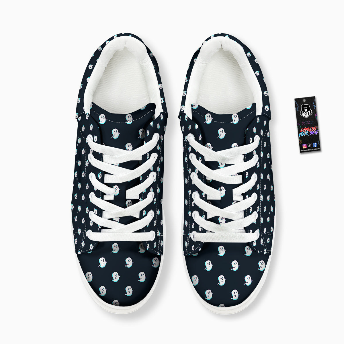 Little Ghost Cute Print Pattern Platform Shoes-grizzshop