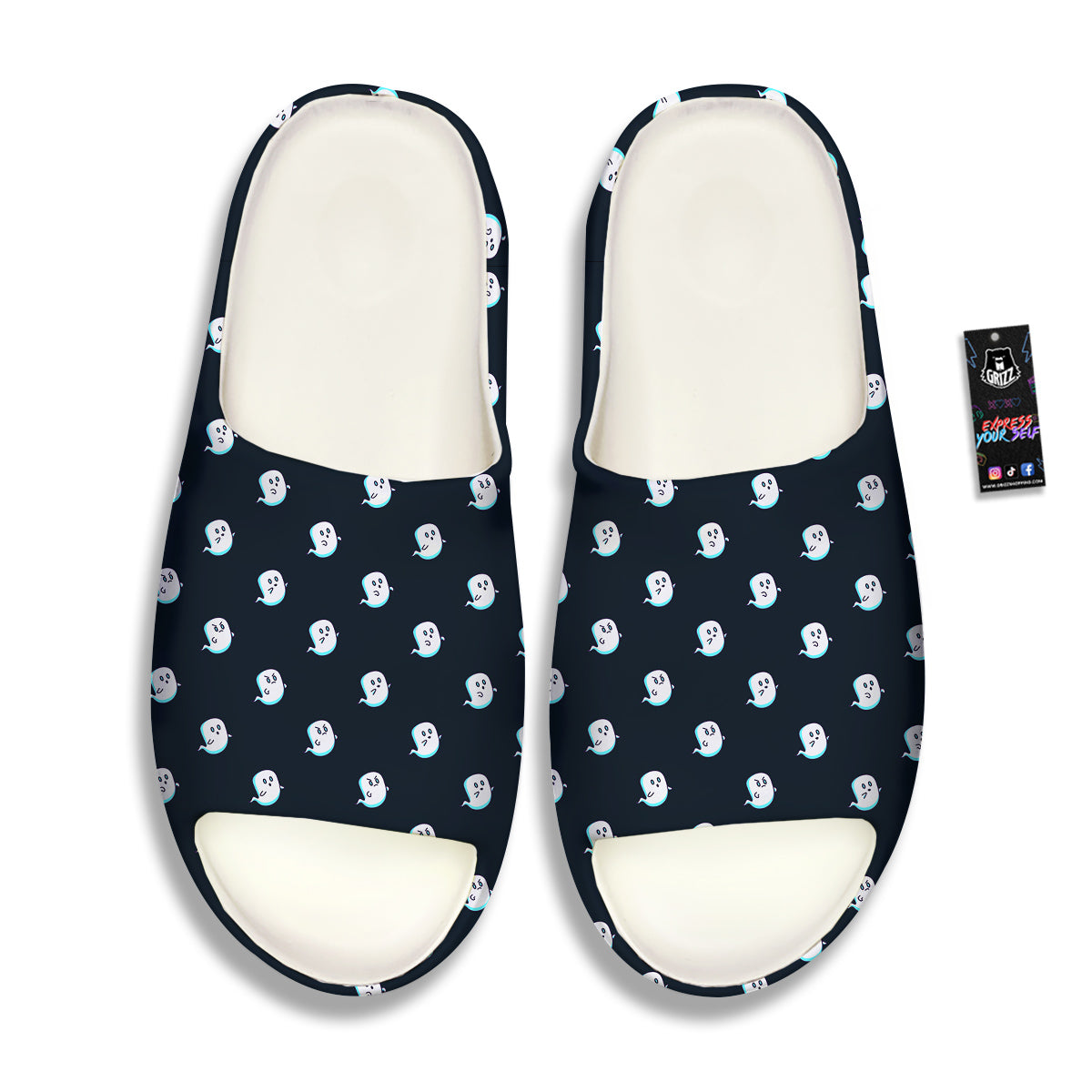 Little Ghost Cute Print Pattern Sandals-grizzshop