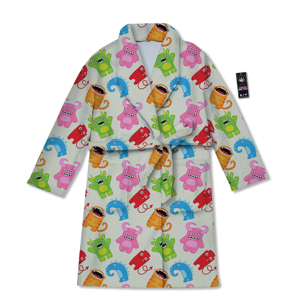 Little Monster Print Pattern Bathrobe-grizzshop