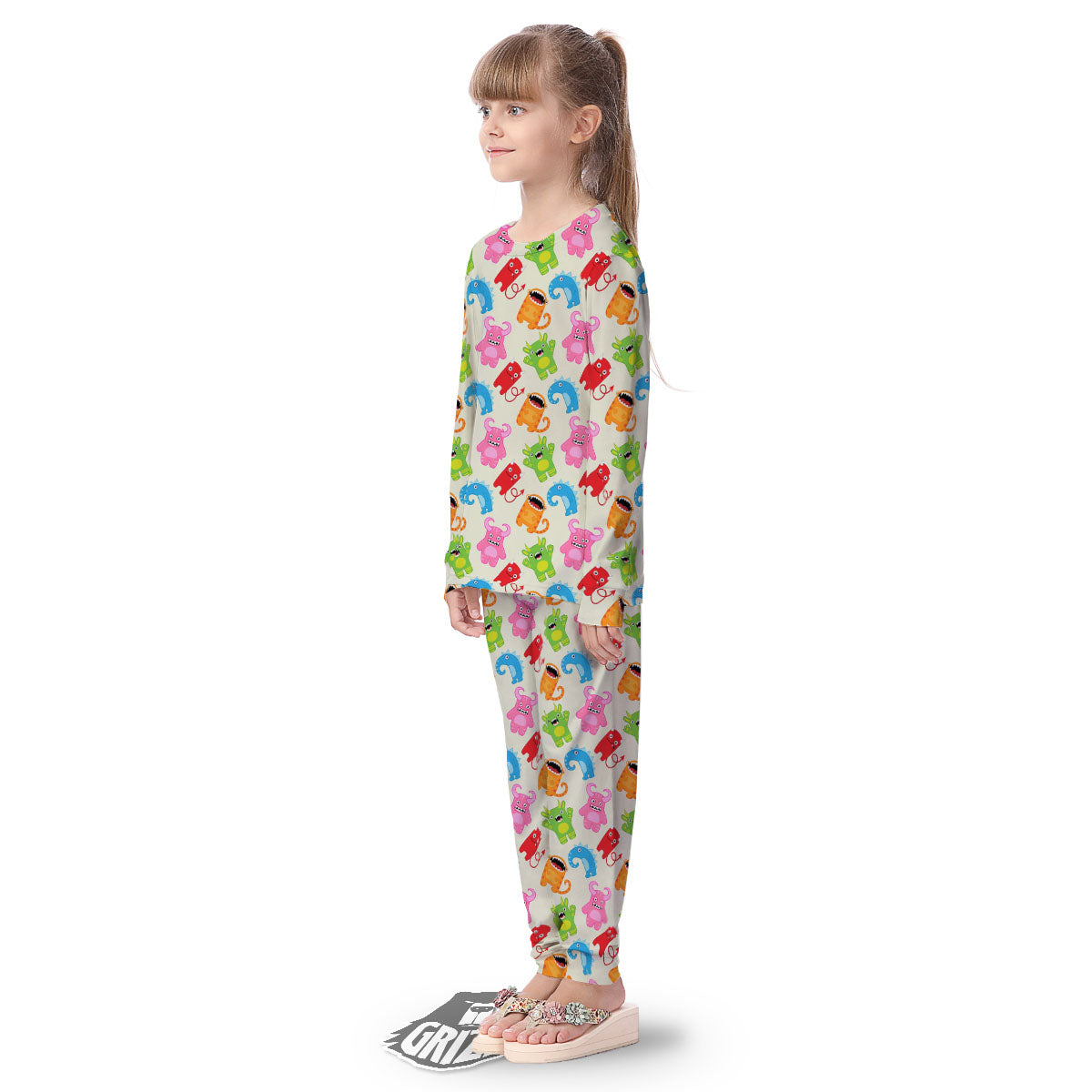 Little Monster Print Pattern Kid's Pajamas-grizzshop