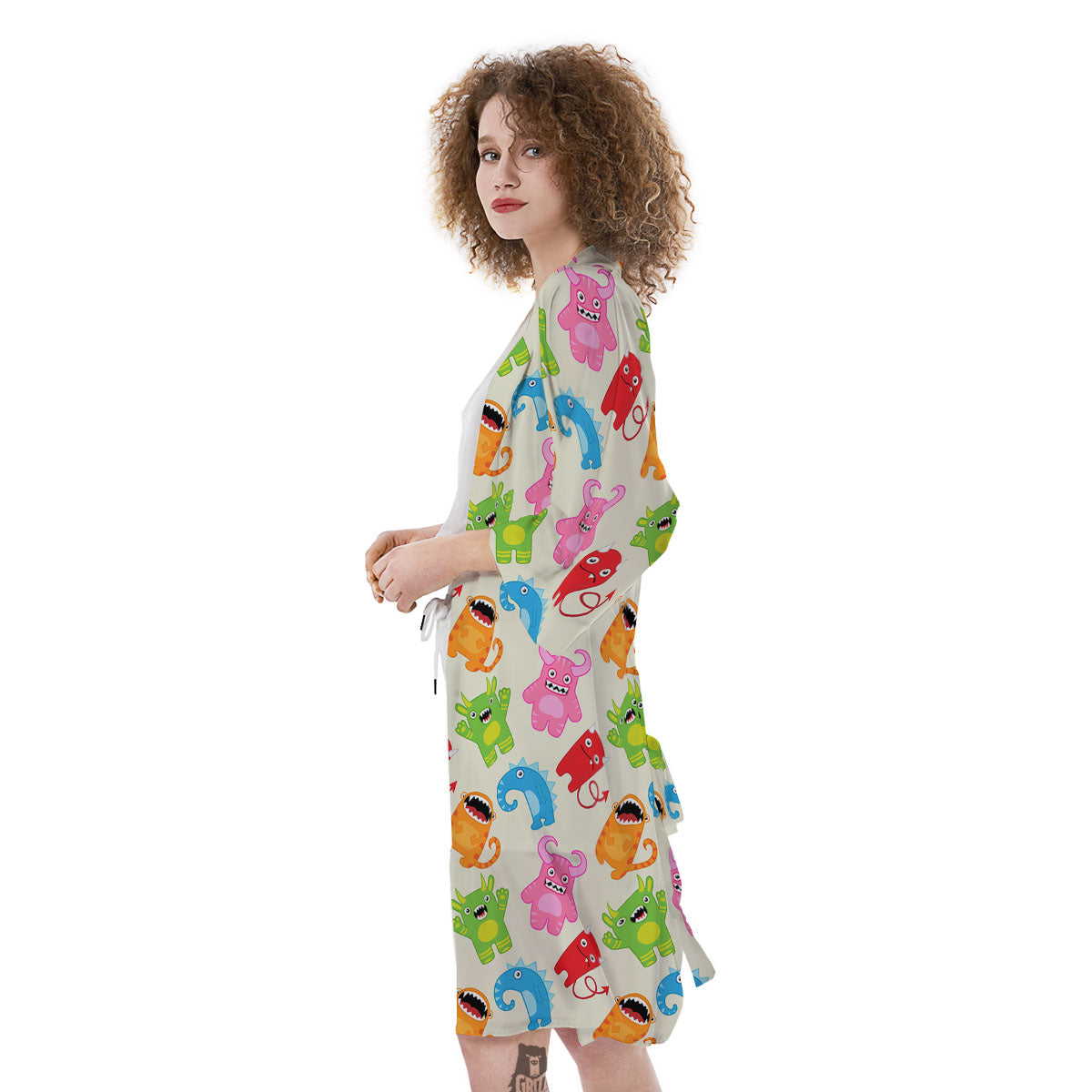 Little Monster Print Pattern Kimono-grizzshop