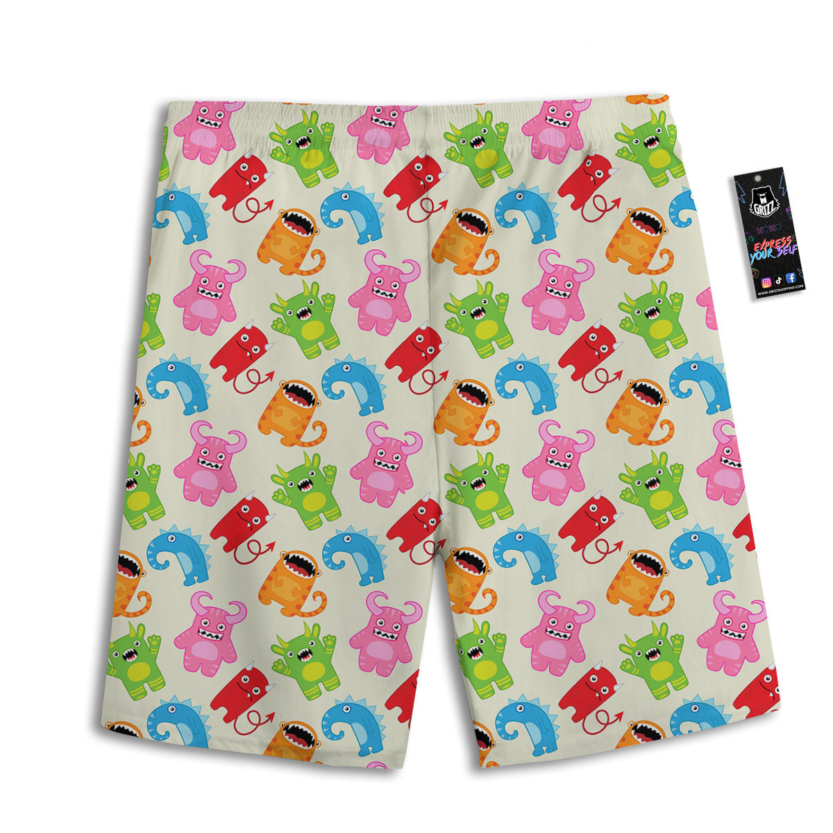 Little Monster Print Pattern Men's Athletic Shorts