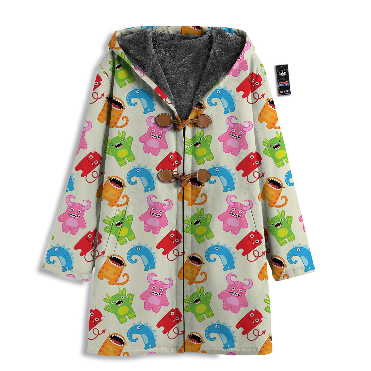 Little Monster Print Pattern Men's Windbreaker Jacket-grizzshop
