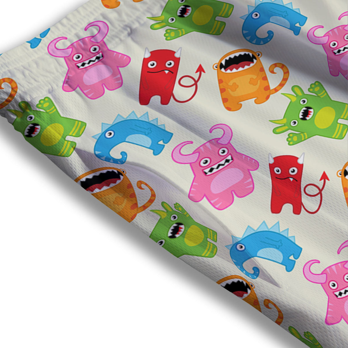 Little Monster Print Pattern Mesh Shorts