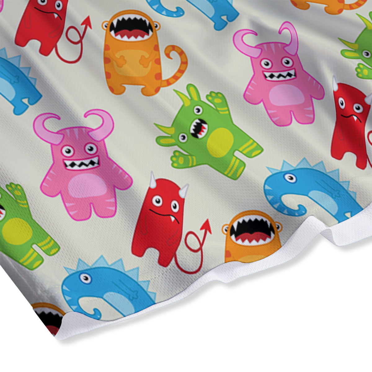 Little Monster Print Pattern Mesh Shorts