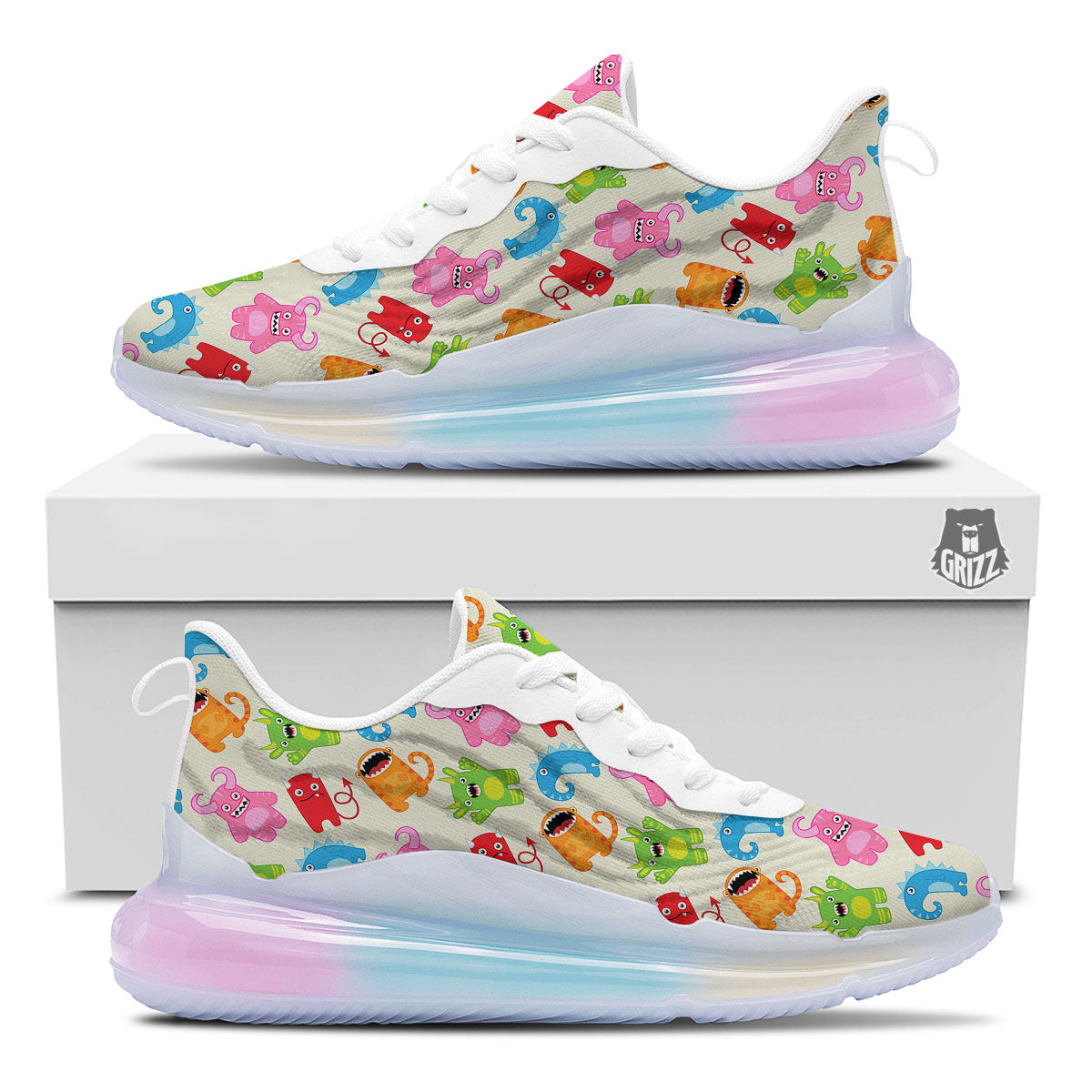Little Monster Print Pattern Running Sneakers-grizzshop