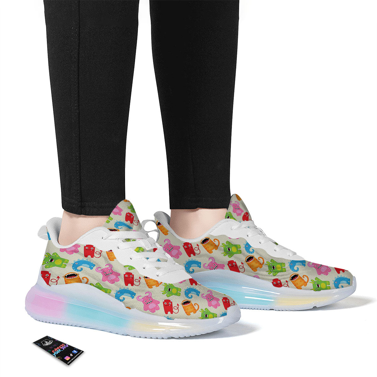 Little Monster Print Pattern Running Sneakers-grizzshop