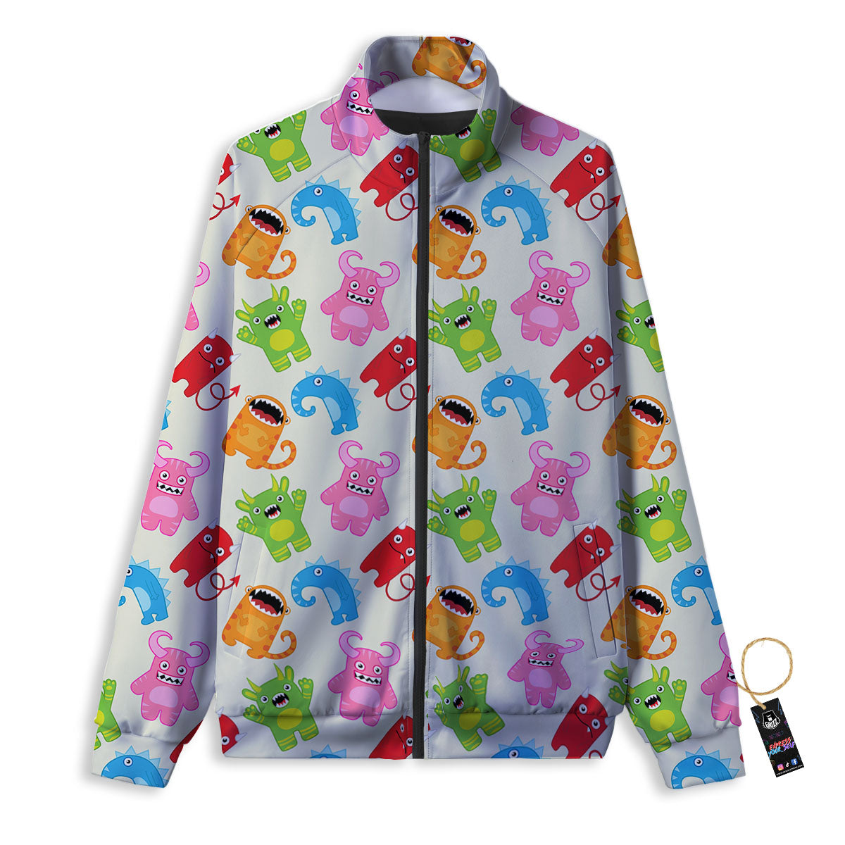 Little Monster Print Pattern Track Jacket-grizzshop