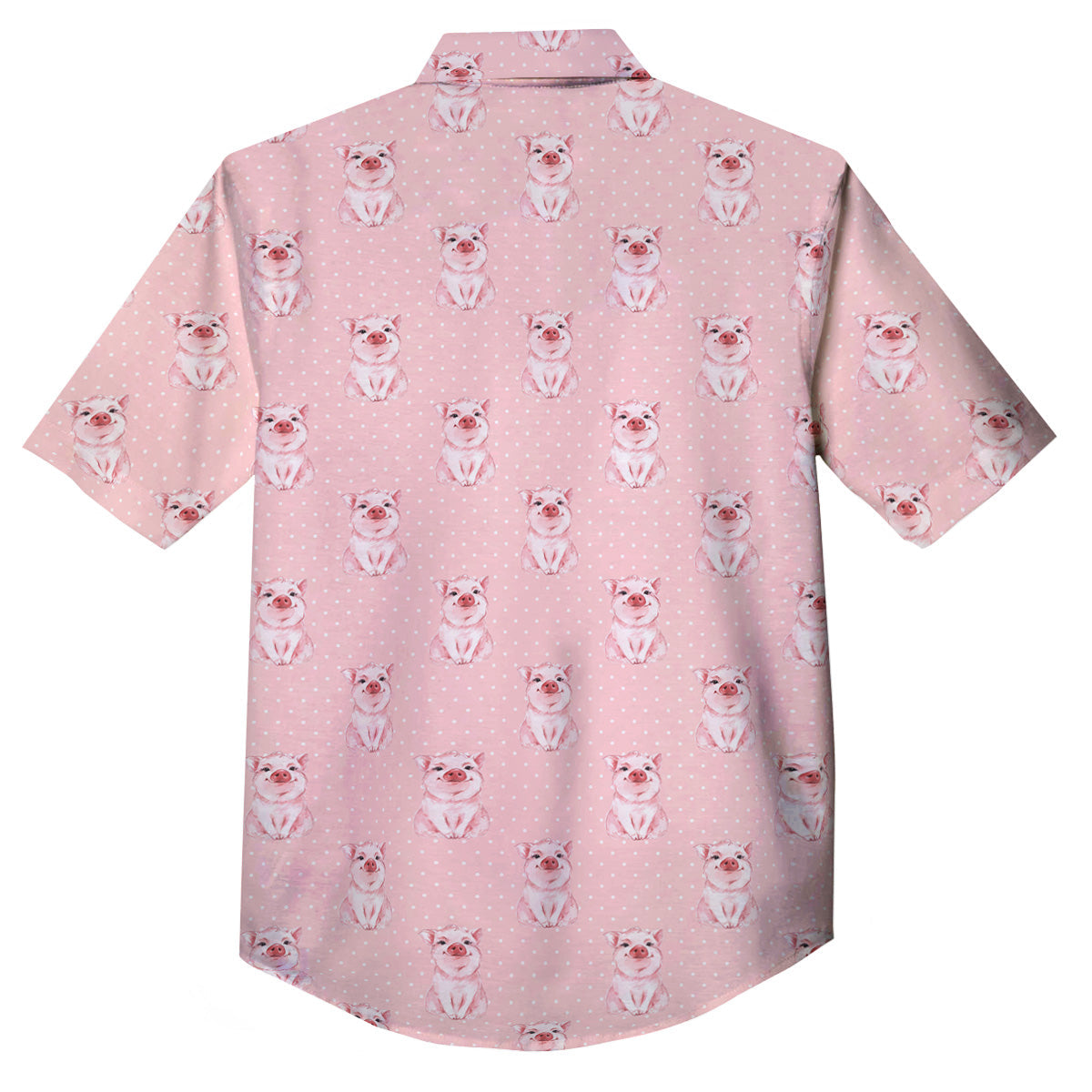 Little Pig And White Dots Print Pattern Button Up Shirt-grizzshop