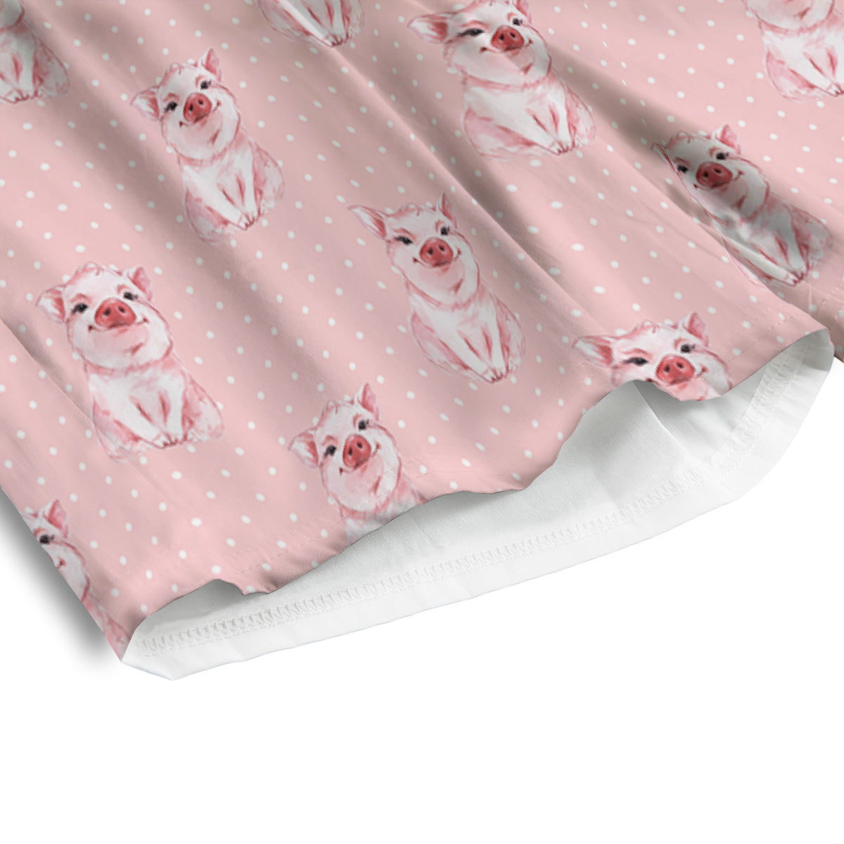 Little Pig And White Dots Print Pattern Men's Athletic Shorts