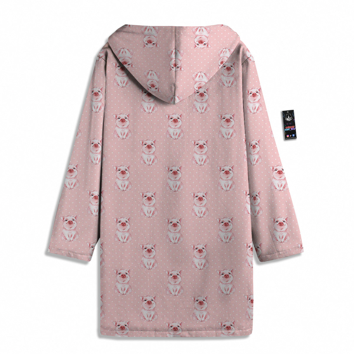 Little Pig And White Dots Print Pattern Men's Windbreaker Jacket-grizzshop
