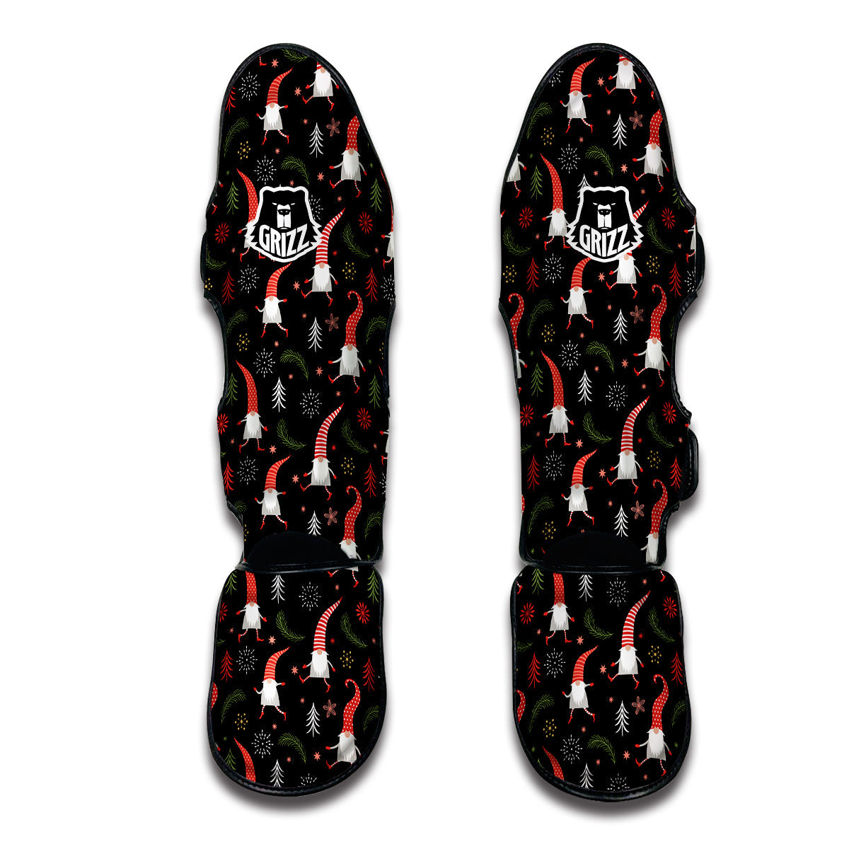 Little Santa Eft Print Pattern Muay Thai Shin Guards-grizzshop