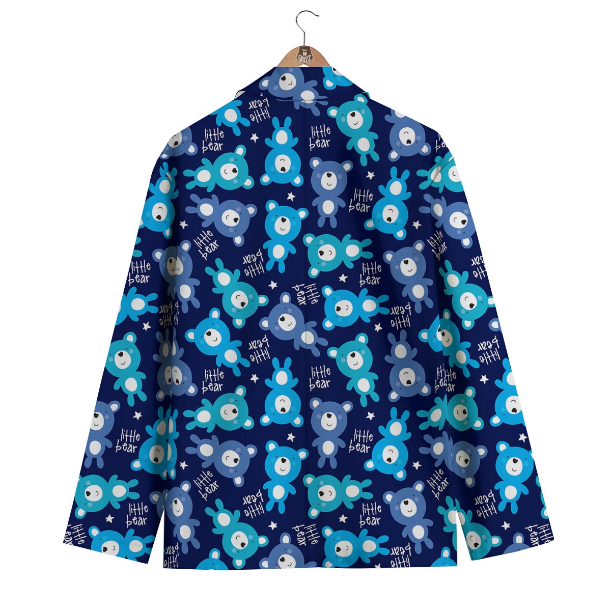 Little Teddy Bear Pattern Print Men's Blazer-grizzshop