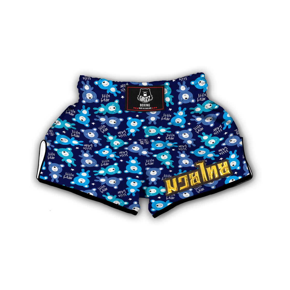 Little Teddy Bear Pattern Print Muay Thai Boxing Shorts-grizzshop