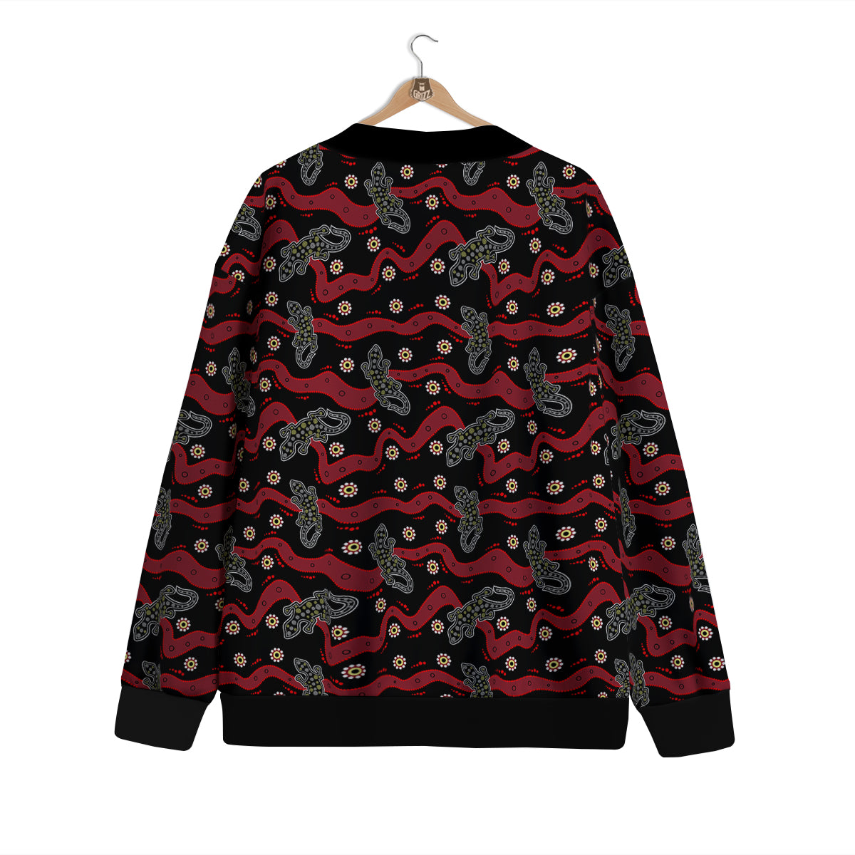 Lizard Aboriginal Print Pattern Cardigan-grizzshop
