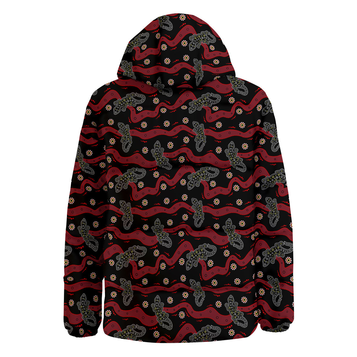 Lizard Aboriginal Print Pattern Down Jacket-grizzshop