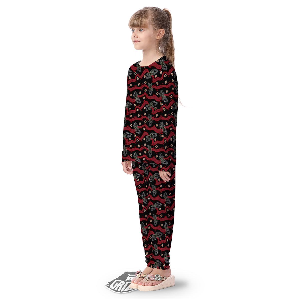 Lizard Aboriginal Print Pattern Kid's Pajamas-grizzshop