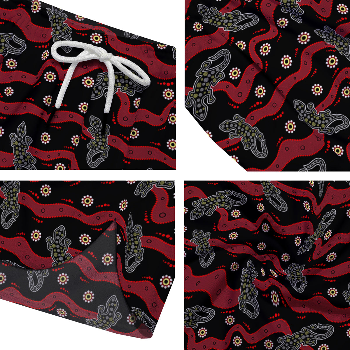 Lizard Aboriginal Print Pattern Men's Running Shorts-grizzshop