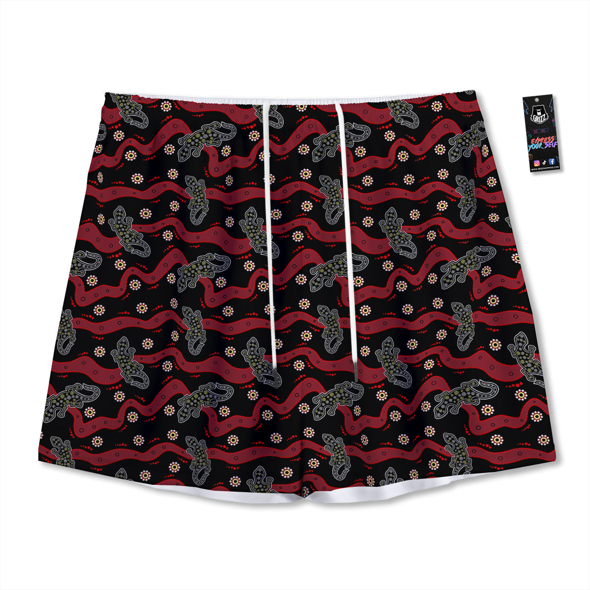 Mermaid Scales Galaxy Print Pattern Mesh Shorts