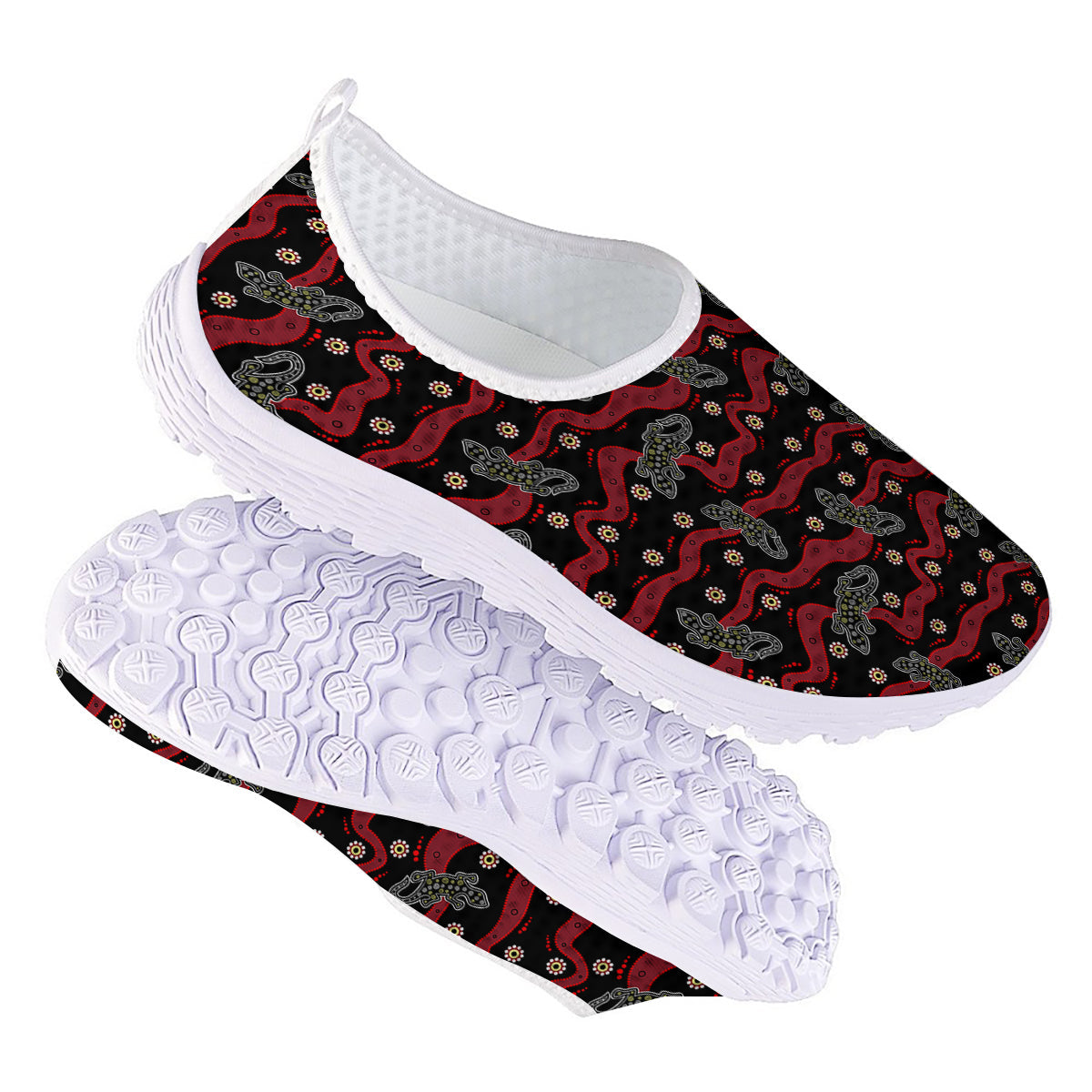 Lizard Aboriginal Print Pattern Nurse Shoes-grizzshop