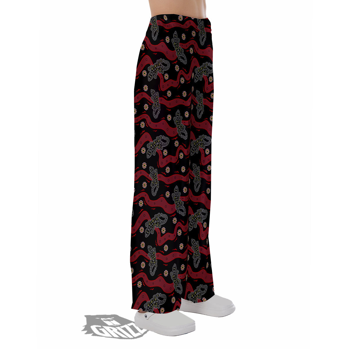 Lizard Aboriginal Print Pattern Pajama Pants-grizzshop