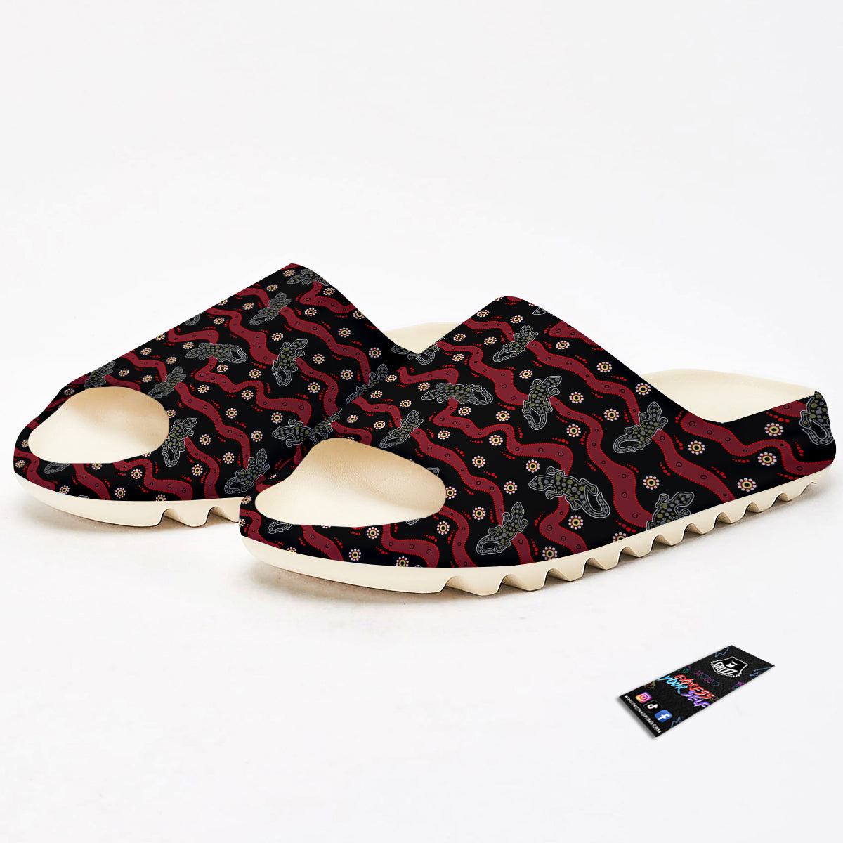 Lizard Aboriginal Print Pattern Sandals-grizzshop