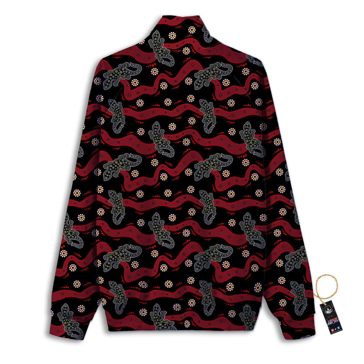 Lizard Aboriginal Print Pattern Track Jacket-grizzshop