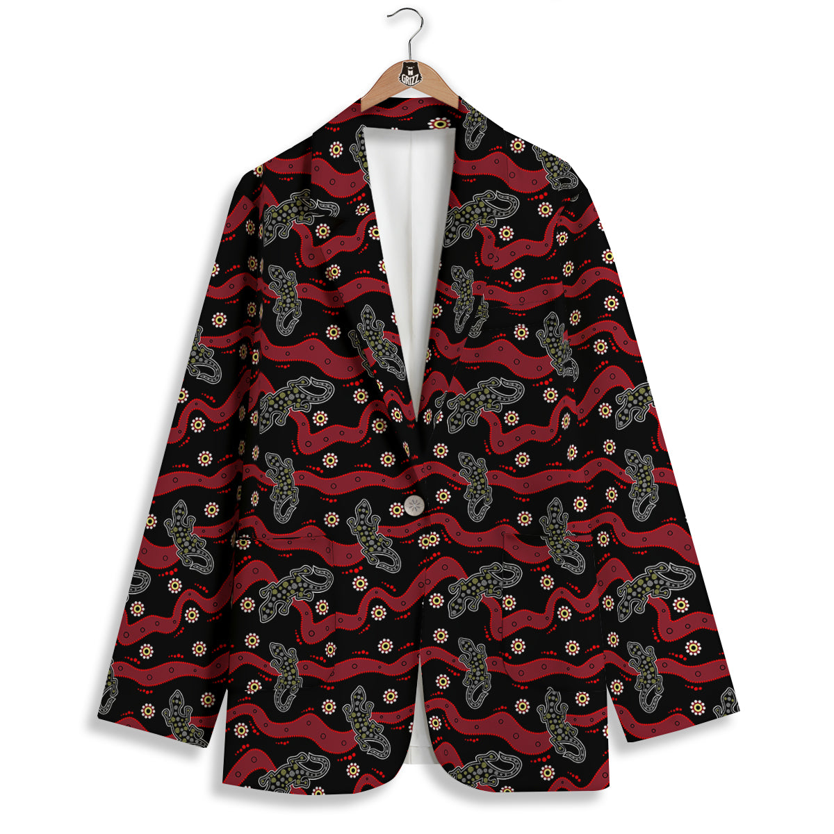 Lizard Aboriginal Print Pattern Women's Blazer-grizzshop