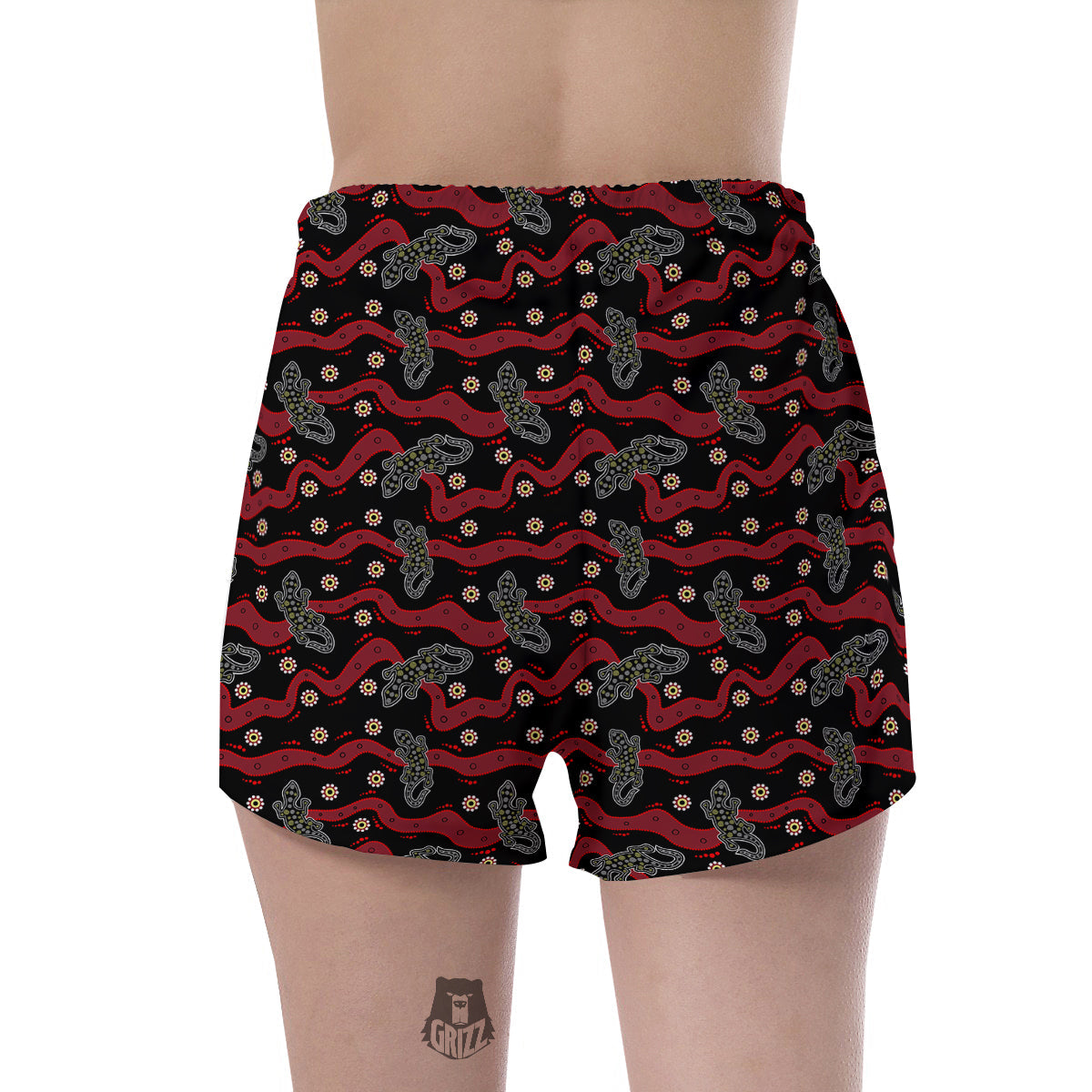 Lizard Aboriginal Print Pattern Women's Shorts-grizzshop