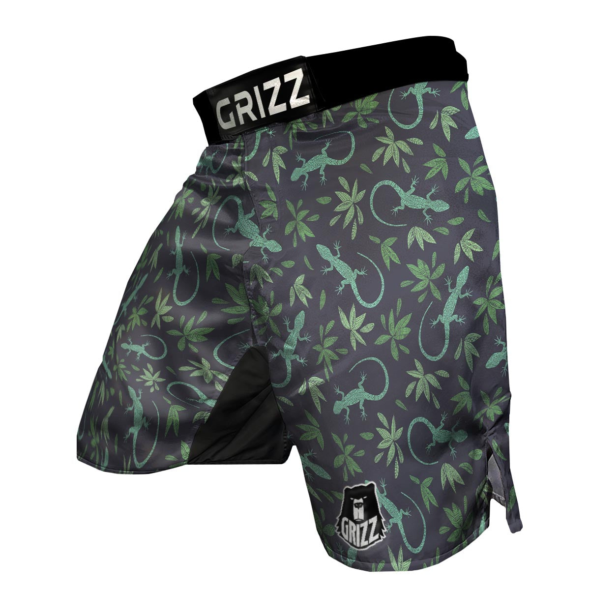Lizard Leaf Pattern Print MMA Shorts-grizzshop