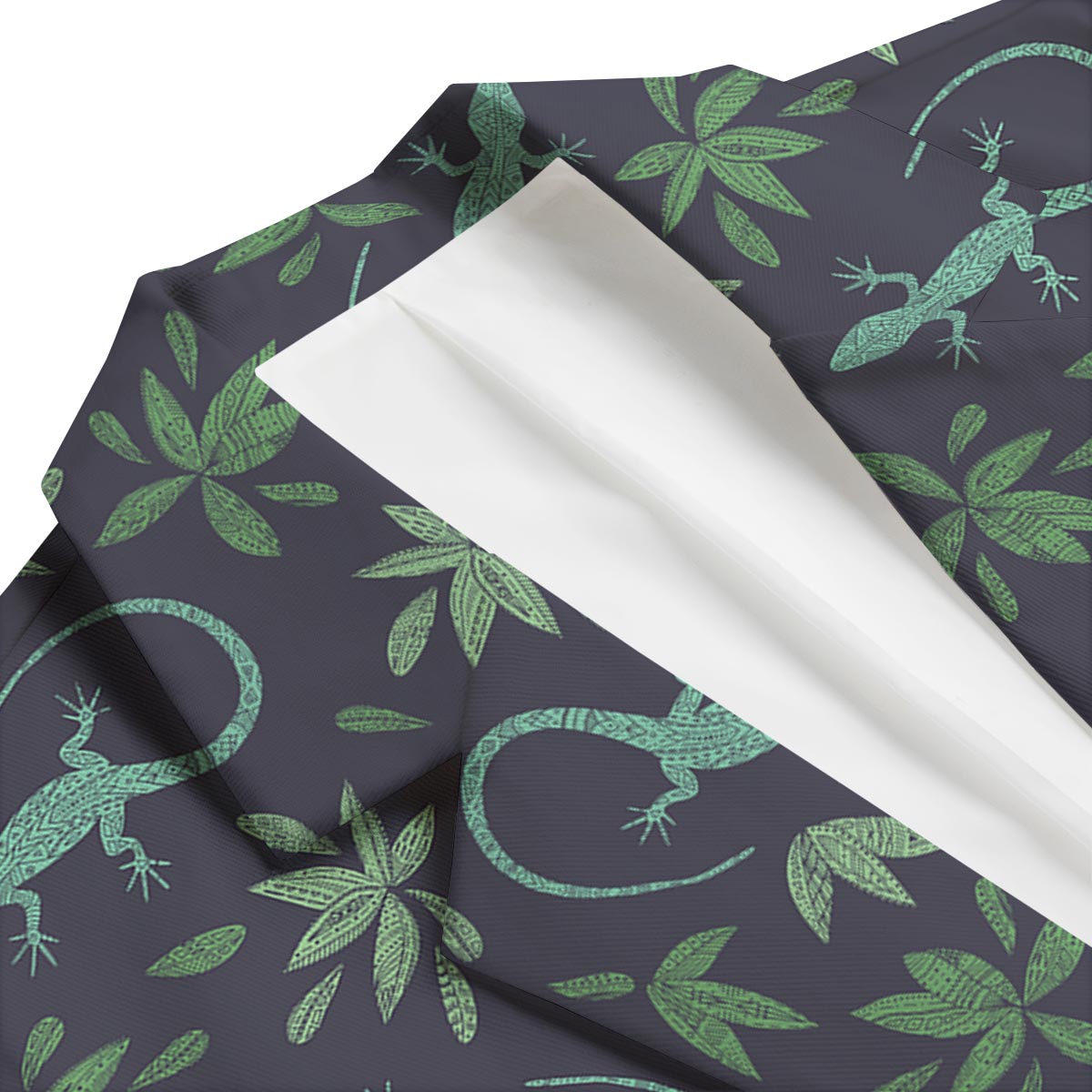Lizard Leaf Pattern Print Men's Blazer-grizzshop