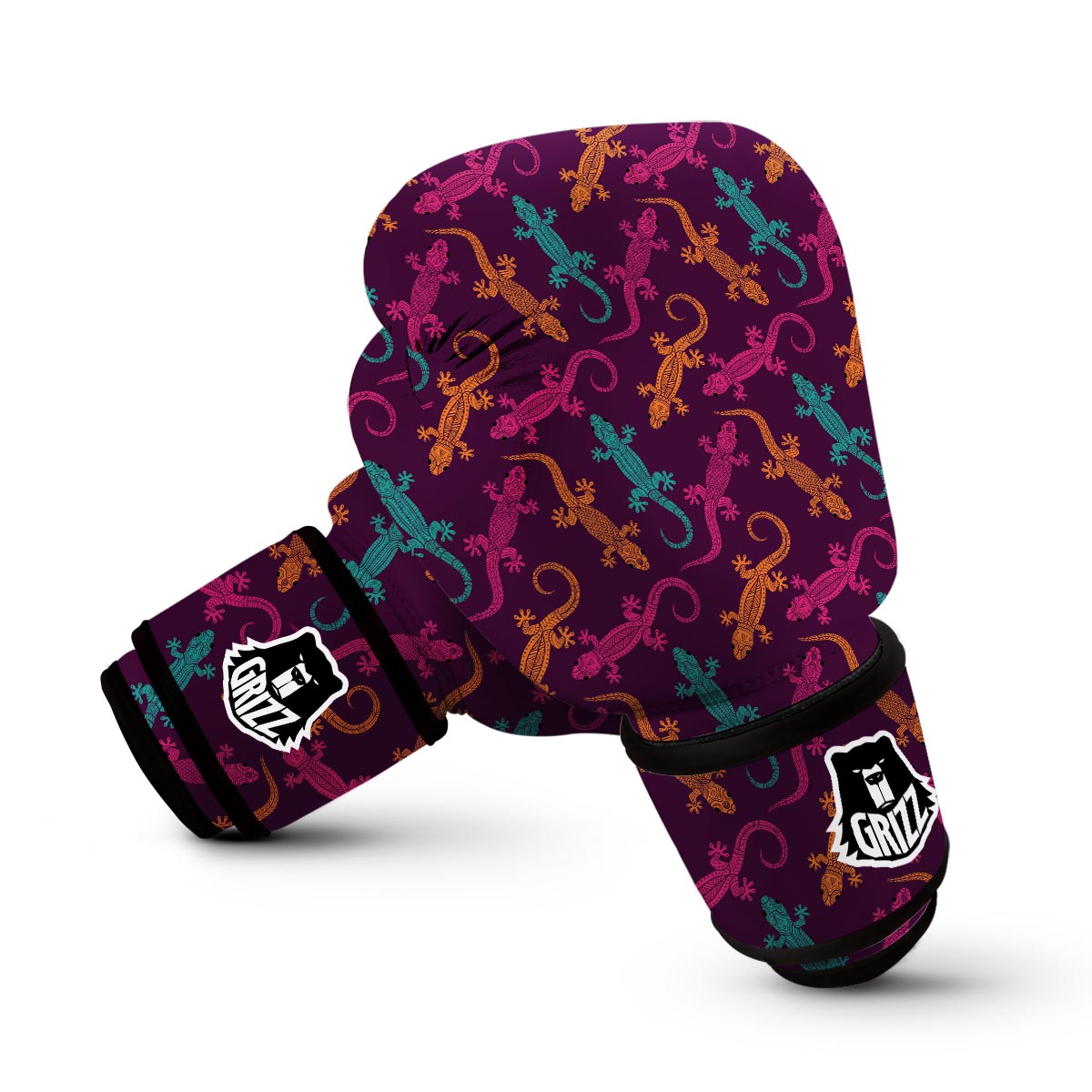 Lizard Pattern Print Boxing Gloves-grizzshop
