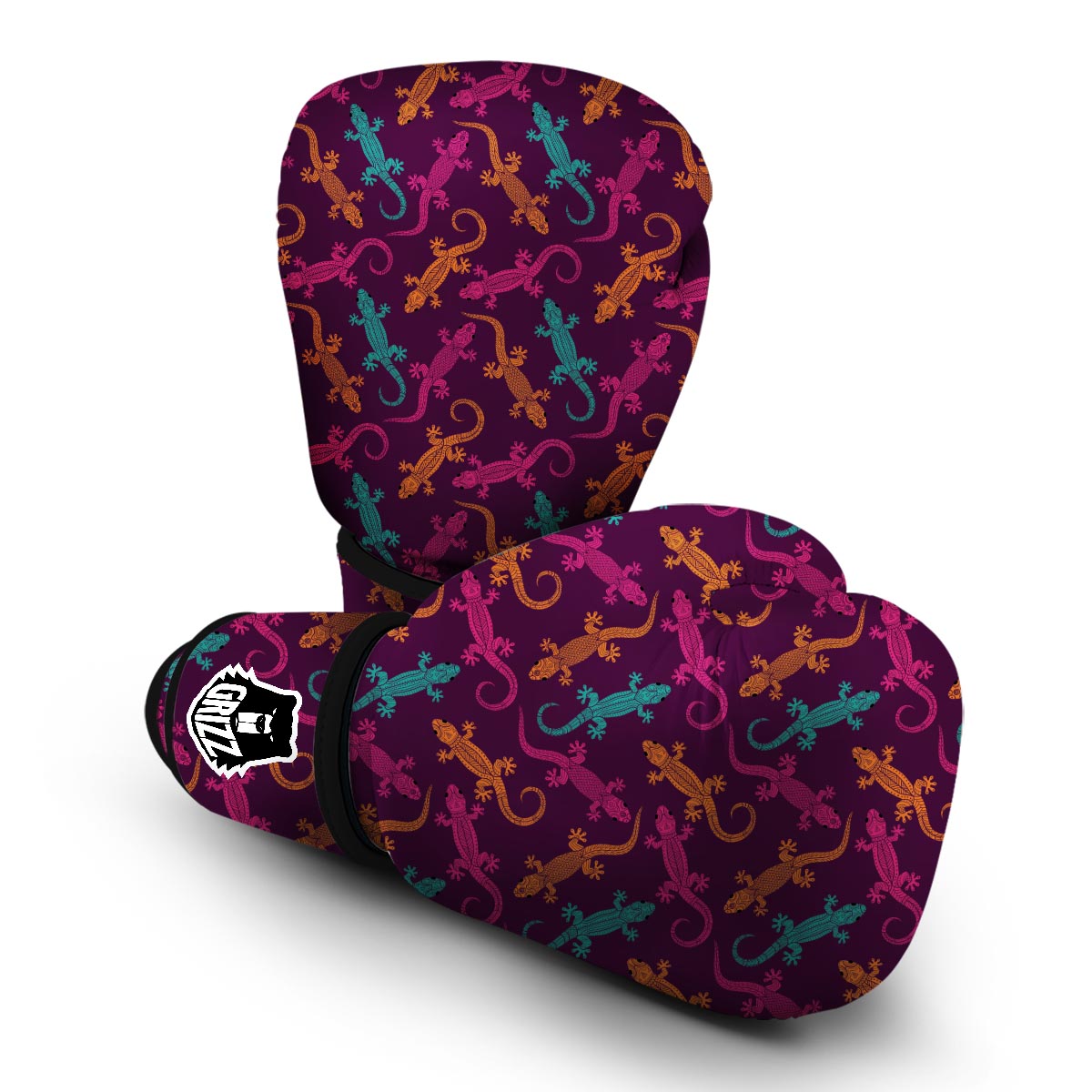 Lizard Pattern Print Boxing Gloves-grizzshop