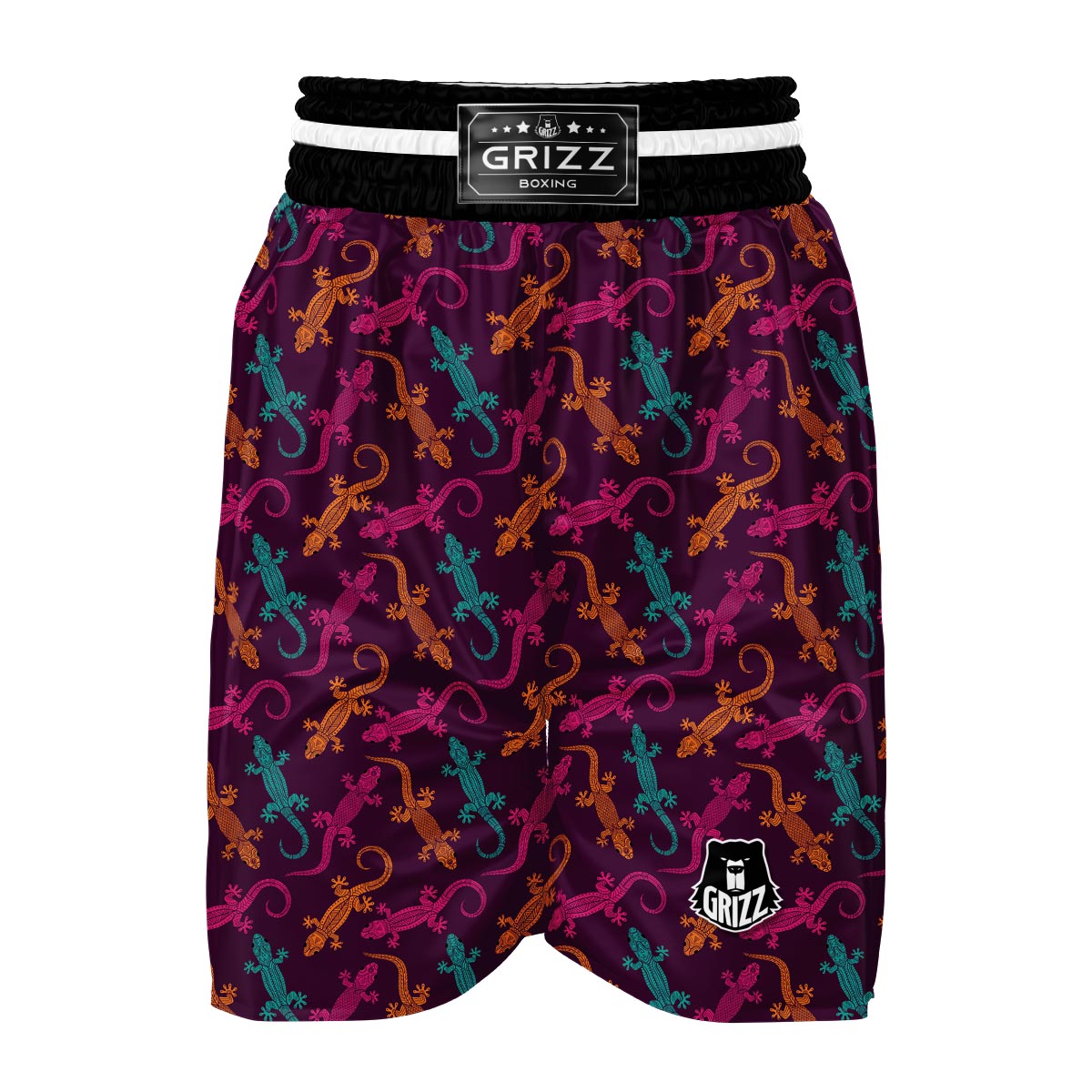 Lizard Pattern Print Boxing Shorts-grizzshop